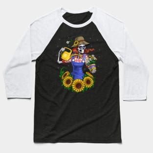 Skeleton Plants Gardener Baseball T-Shirt